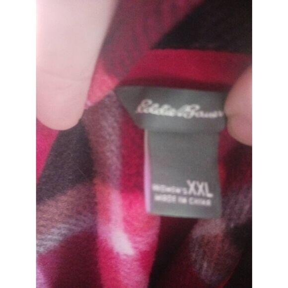 Eddie Bauer plus size fleece Plaid quarter zip - Picture 3 of 3